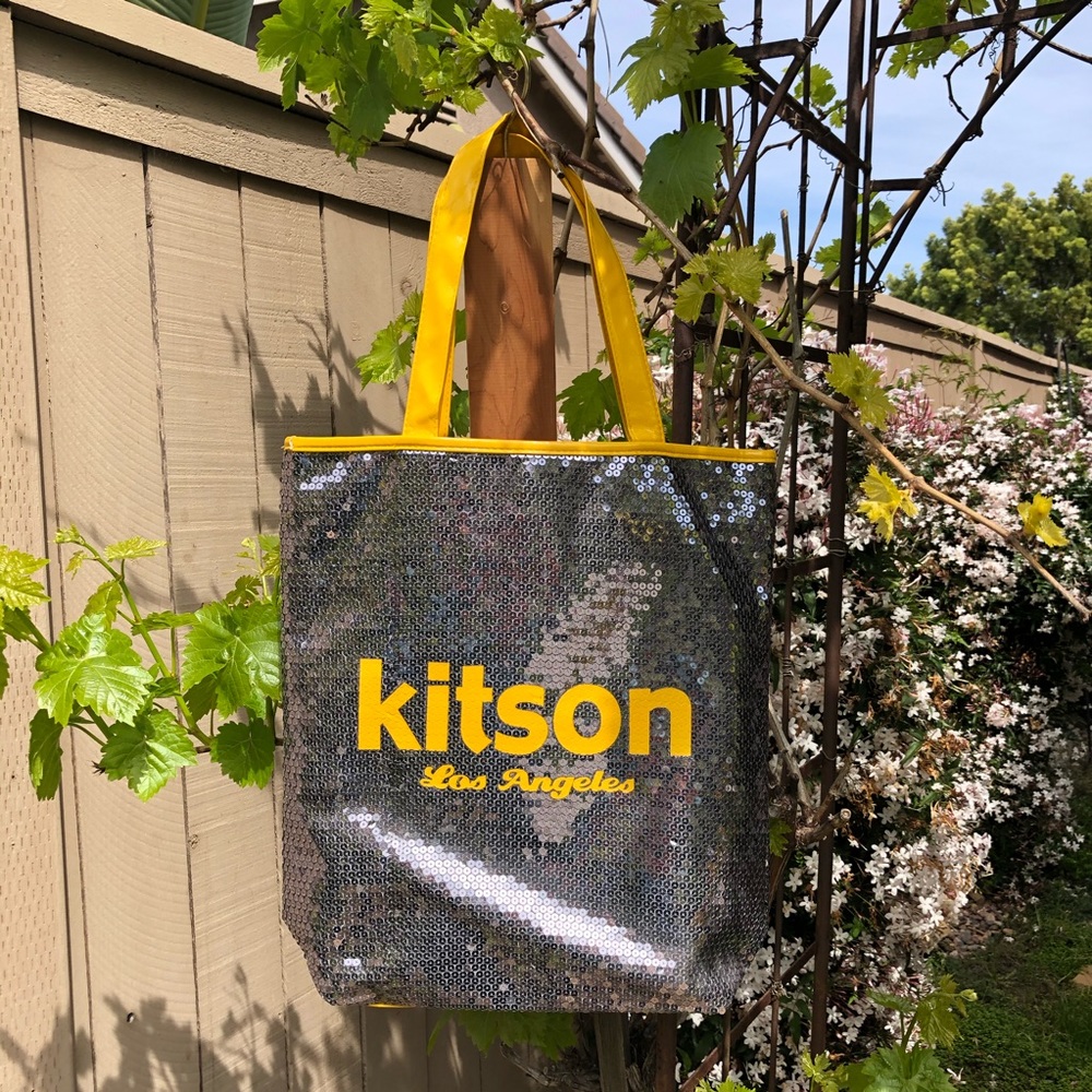 Kitson gunmetal sequin tote